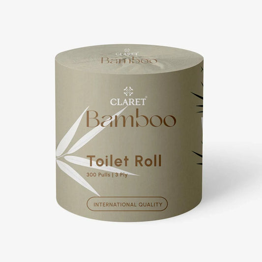 Claret Bamboo Single Toilet Roll 3 Ply 300 Pulls