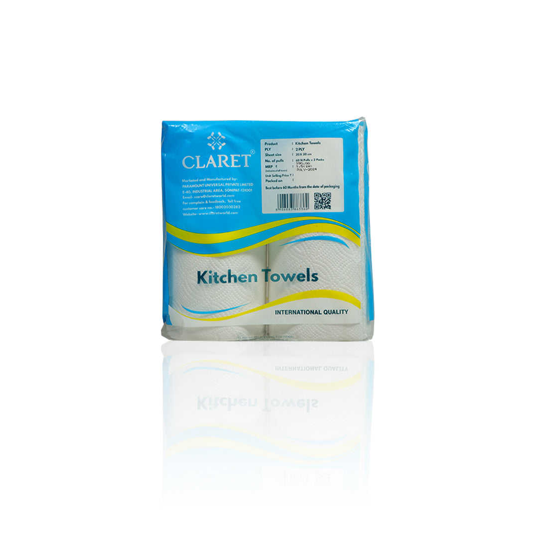 Claret Kitchen Towel Roll - 60 Pulls Per Roll