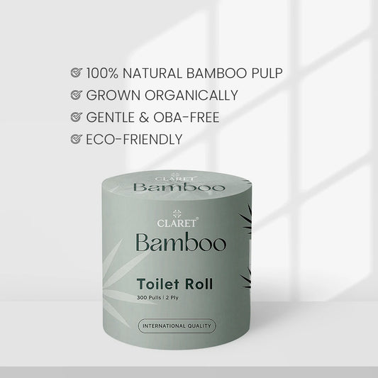 Claret Bamboo Single Toilet Roll 2 Ply 300 Pulls