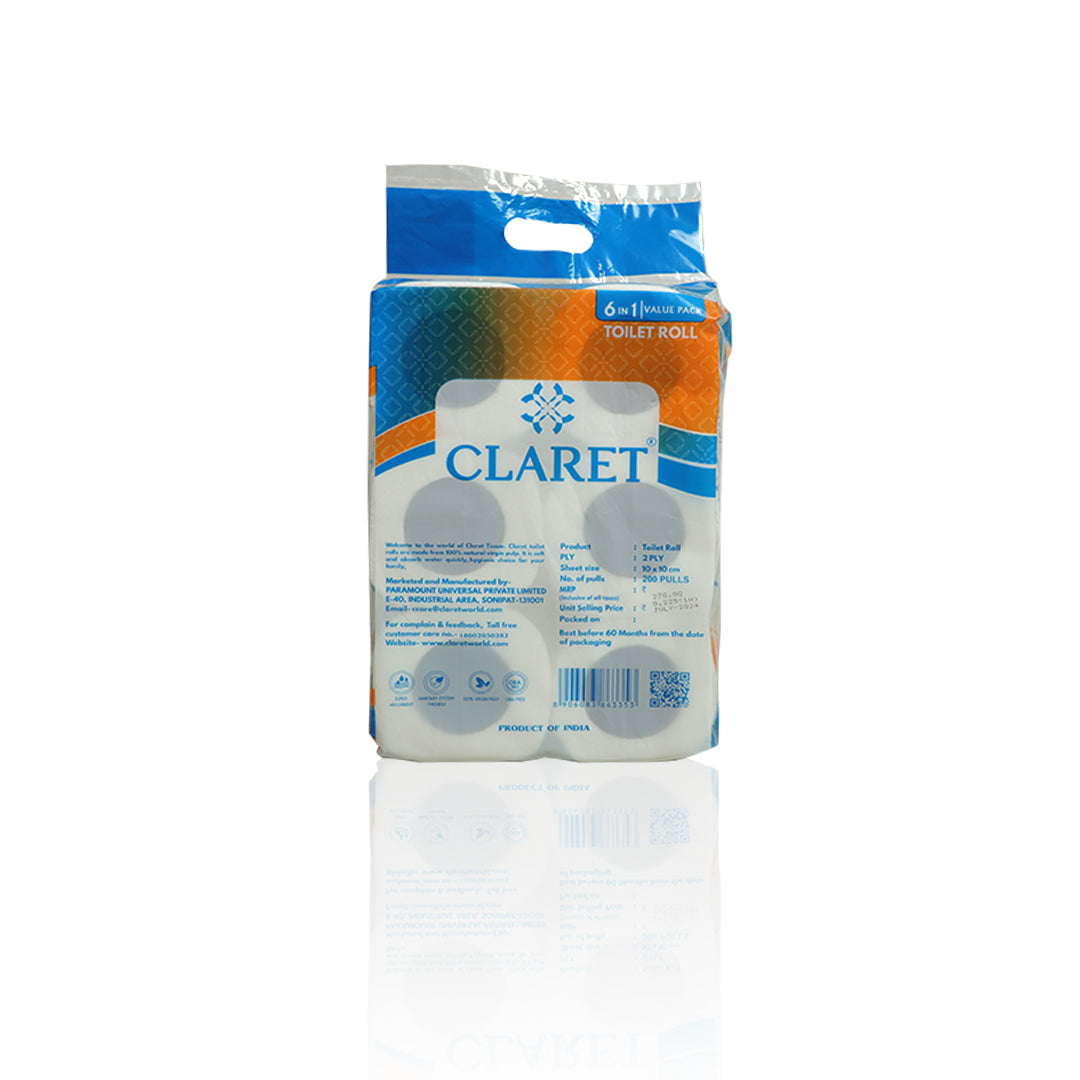 Claret 2 Ply Toilet Roll - 200 Pulls