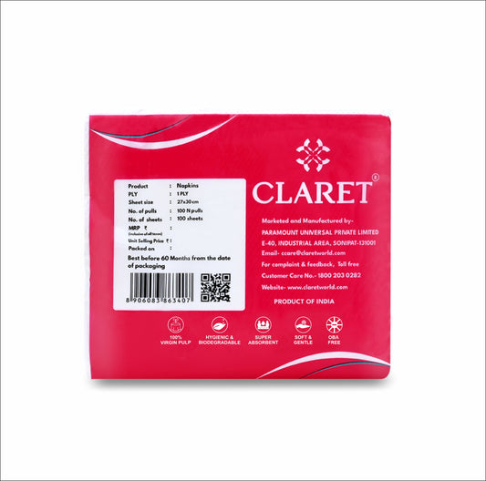 Claret 1 Ply Napkins - 100 Pulls