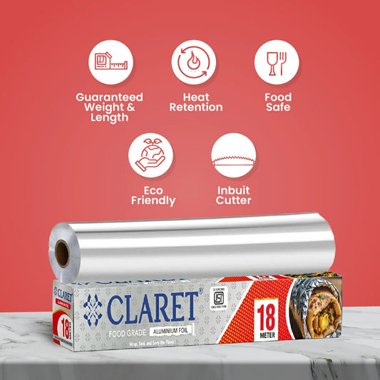 Claret Aluminium Foil Roll 18 Meter