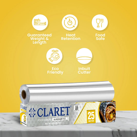Claret Aluminium Foil Roll 25 Meter