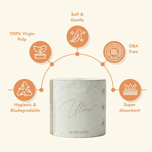 Claret Ultra Single Toilet Roll 3 Ply 300 Pulls