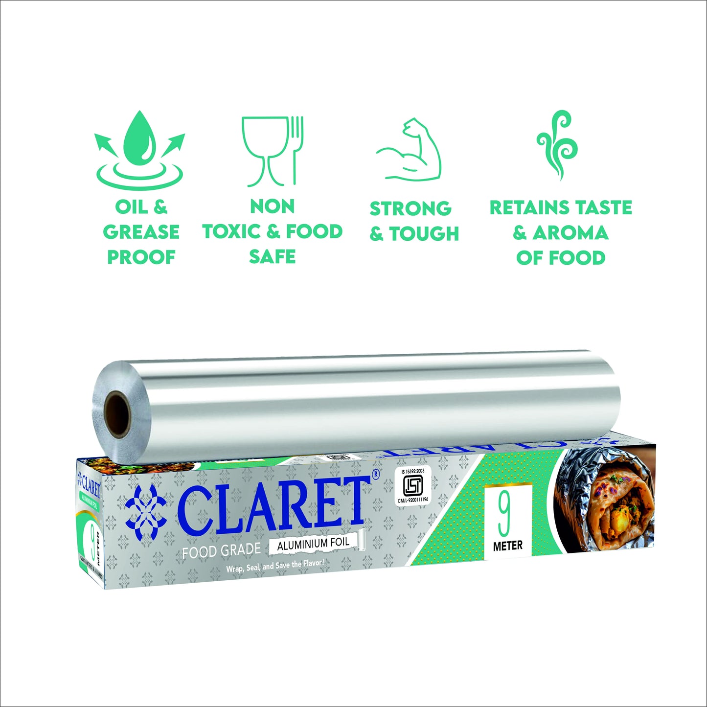 Claret Aluminium Foil Roll 9 Meter
