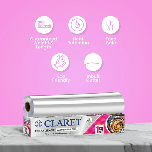 Claret Aluminium Foil Roll 1 Kg Net