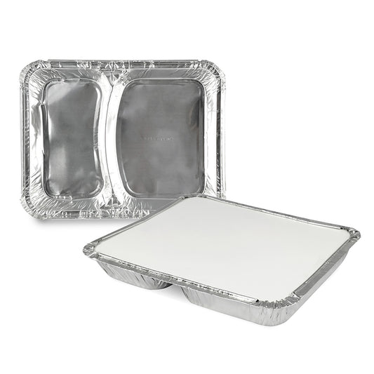 Claret Aluminium Food Container | 2 Compartment | 820 ml