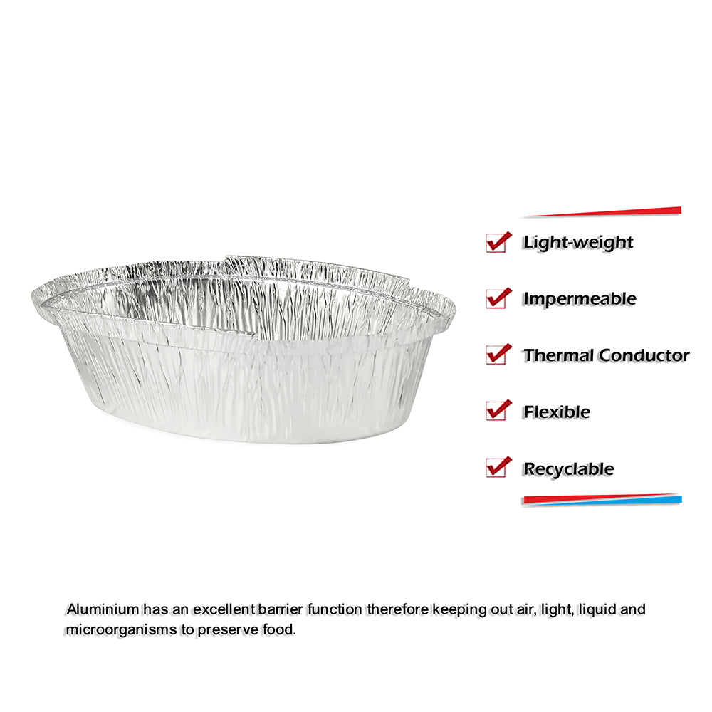 Claret Aluminium Food Container | 600 ml (Oval)