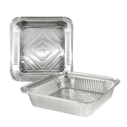 Claret Aluminium Food Container 9x9 Deep | 2100 ml