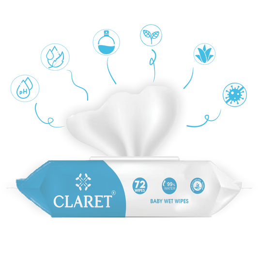 Claret Baby Wet Wipes 1 Ply
