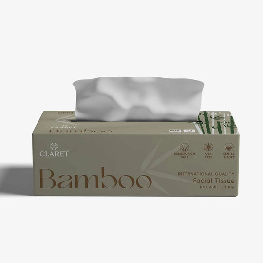 Claret Bamboo Facial Tissue 2 Ply 100 Pulls (Assorted)