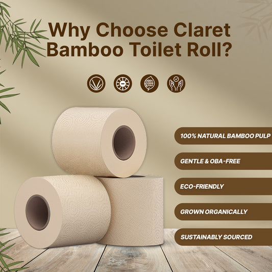 Claret Bamboo Toilet Rolls 10 in 1 Combo 2 Ply 200 Pulls