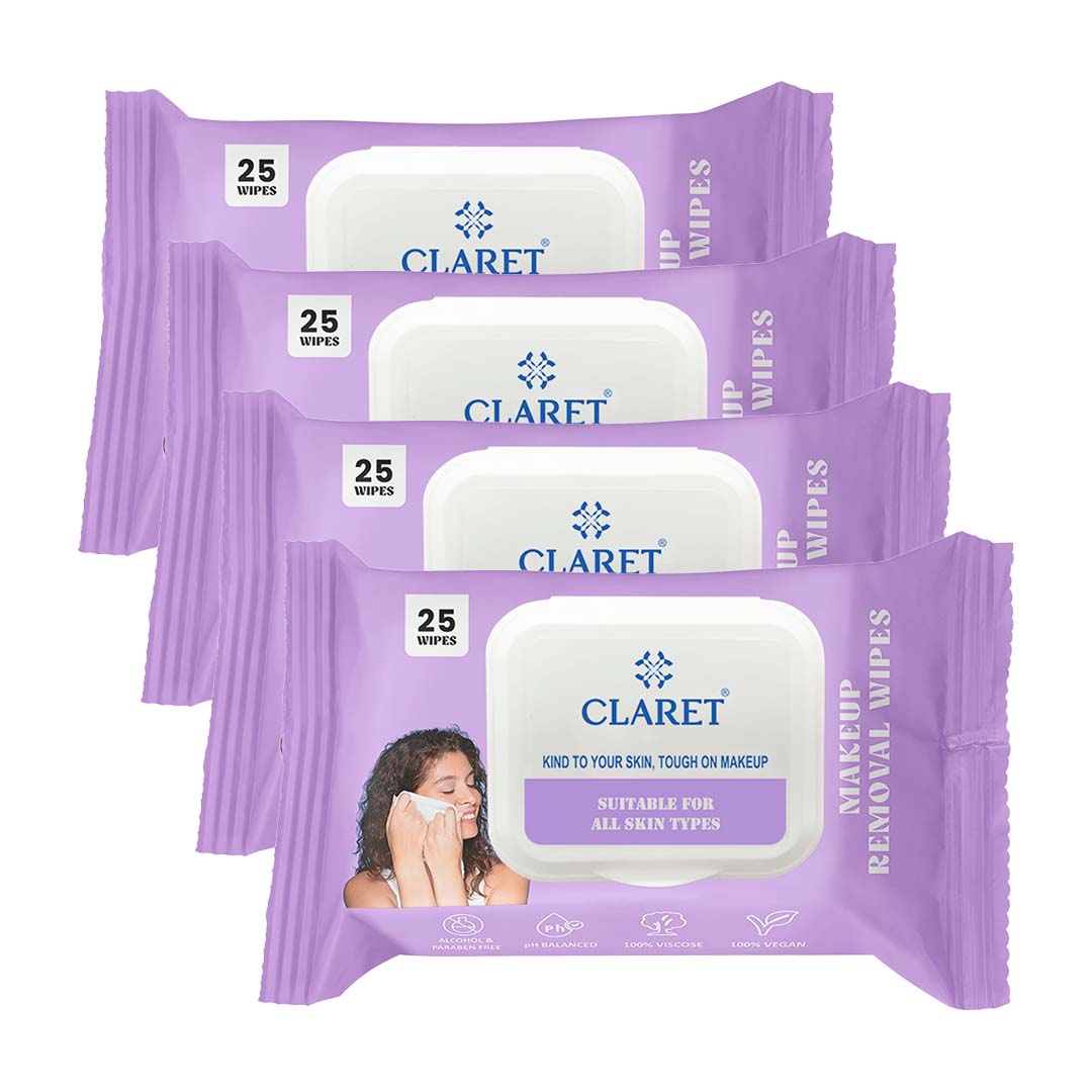 Claret Gentle Makeup Removal Wet Wipes | 25 Wipes
