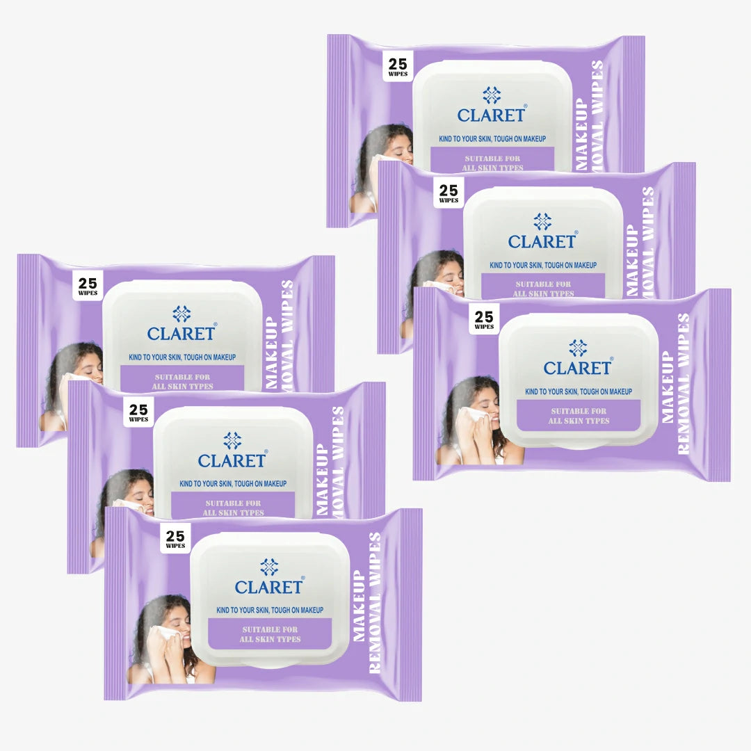 Claret Gentle Makeup Removal Wet Wipes | 25 Wipes