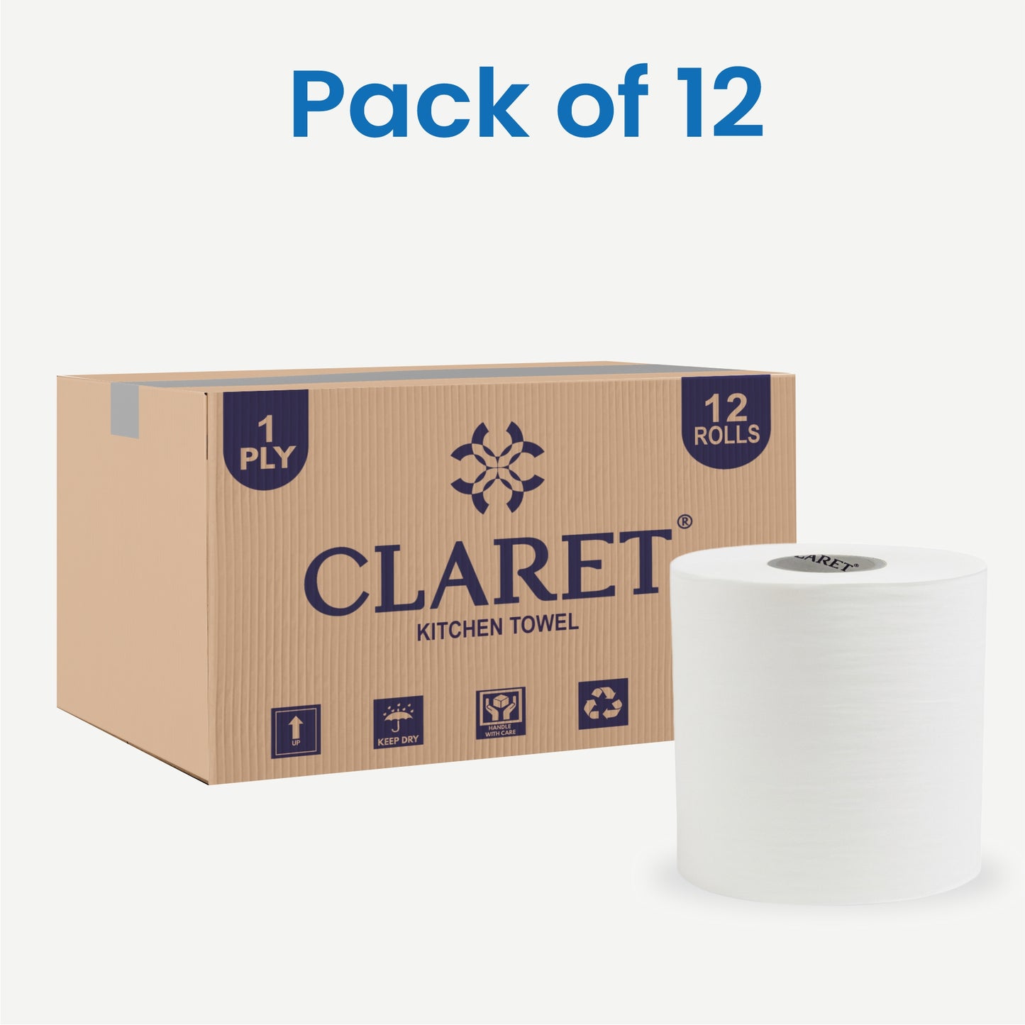 Claret Kitchen Hard Roll Towel (HRT) 1 Ply 170 Meter