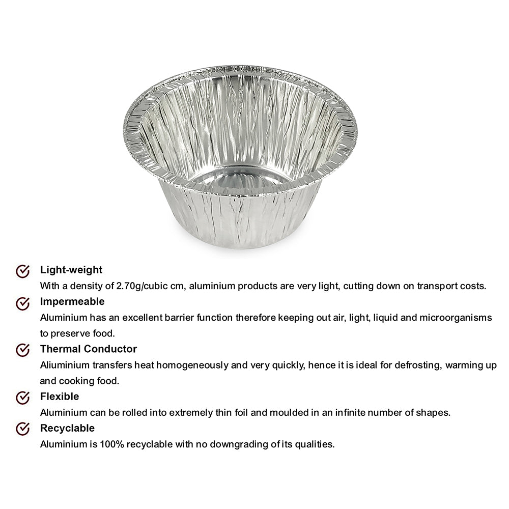 Claret Muffin Cup Aluminium Container | 120 ml