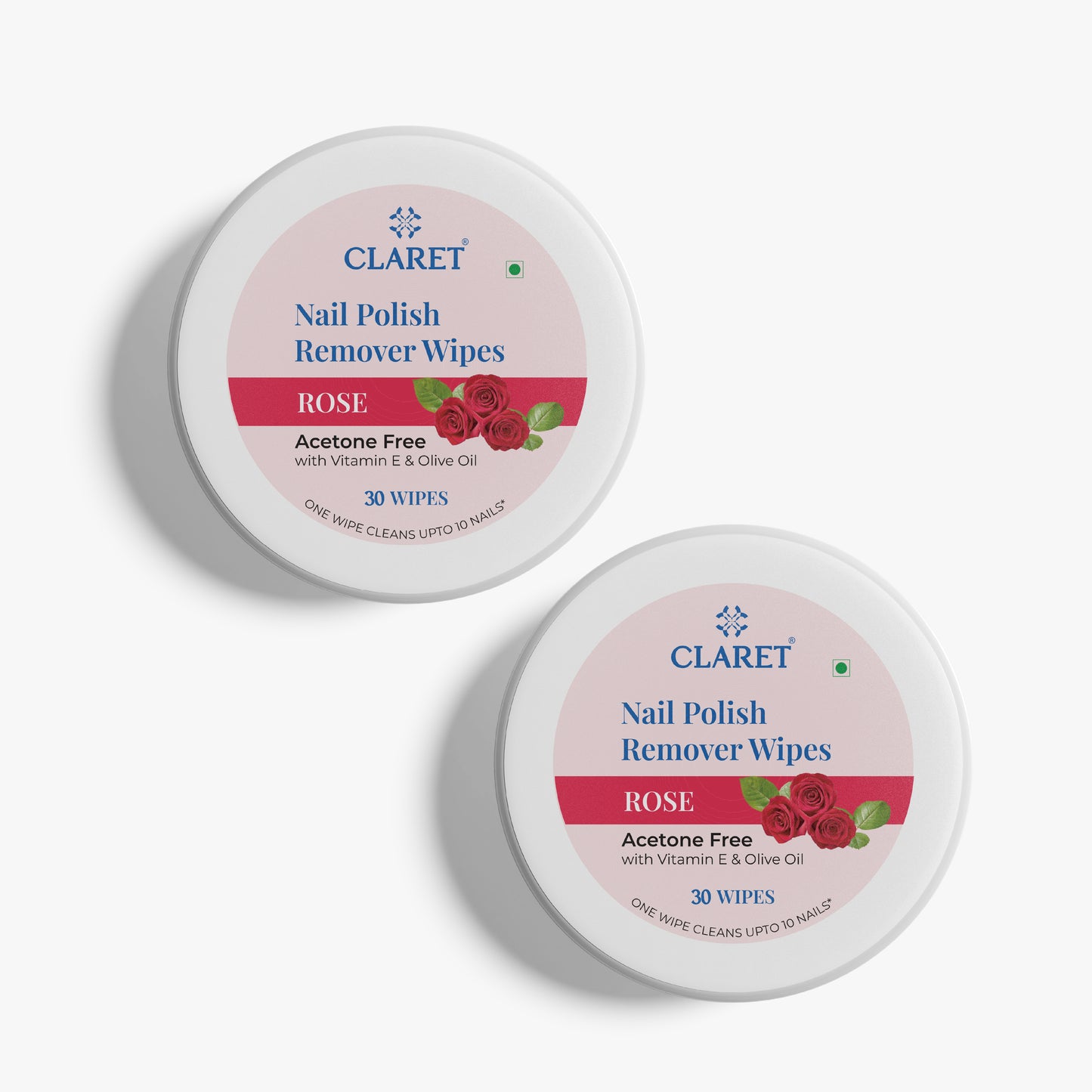 Claret Nail Polish Remover Wipes | Rose | 30 Wipes