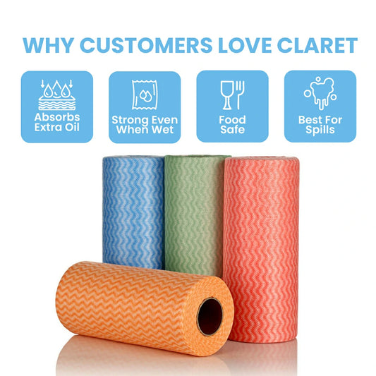 Claret Non-Woven Kitchen Towel 1 Ply 80 Pulls