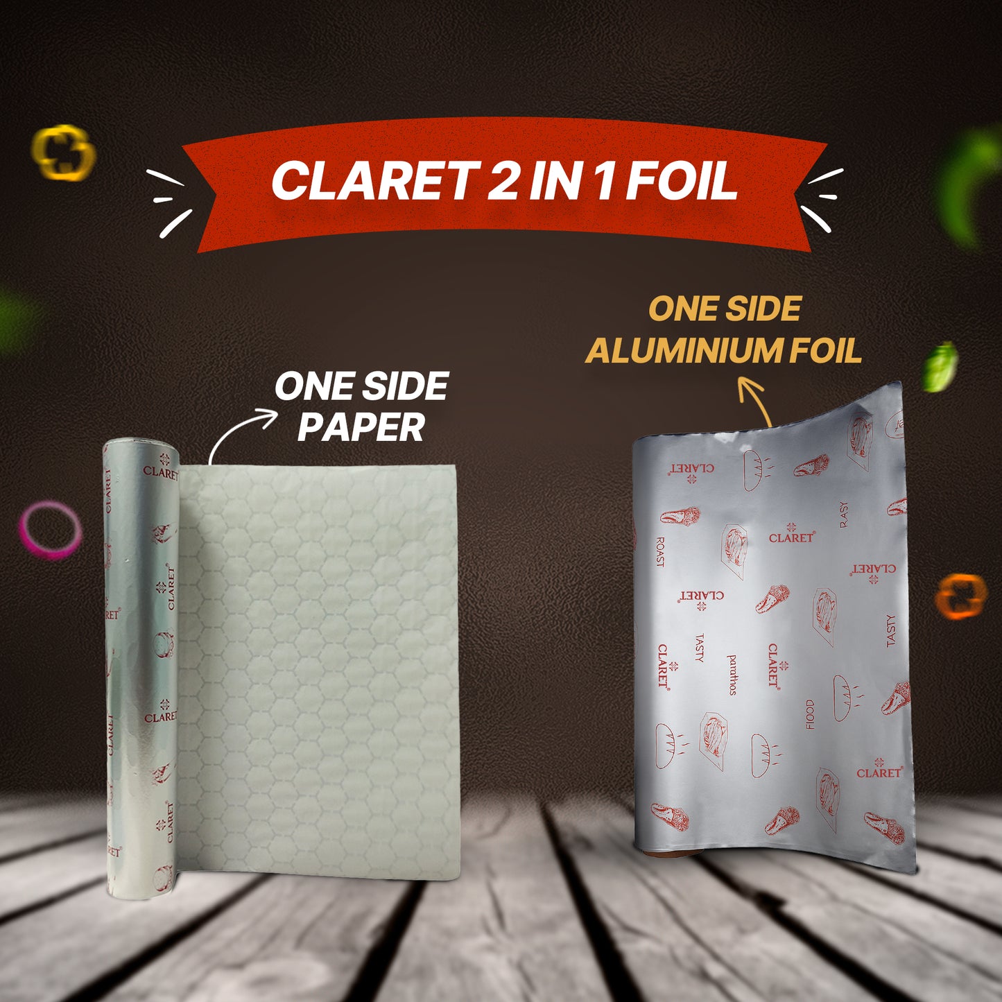 Claret Paper Foil Roll 20+5 Meter