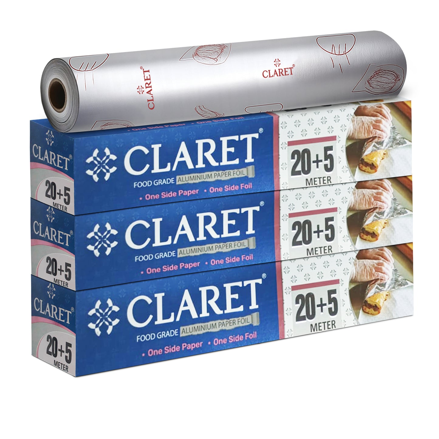 Claret Paper Foil Roll 20+5 Meter
