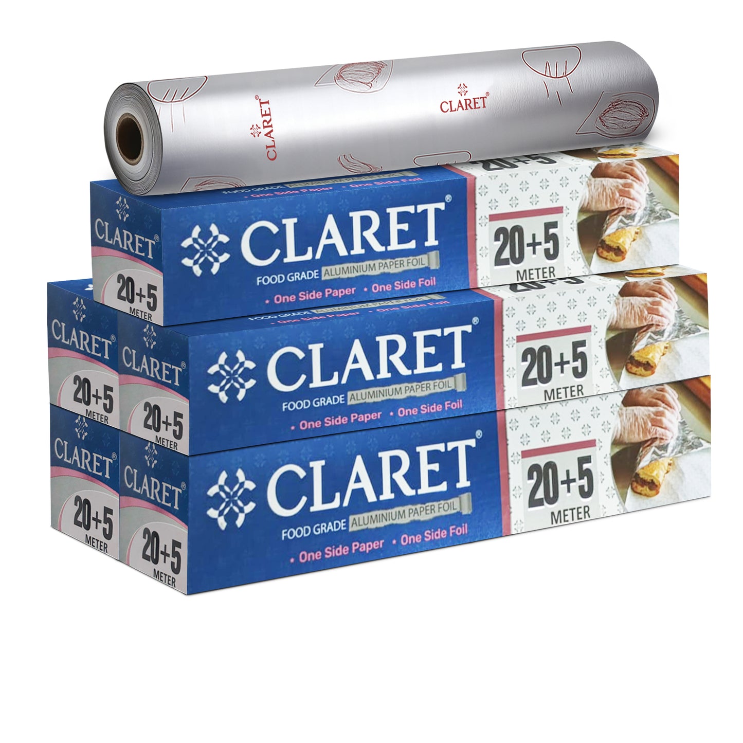 Claret Paper Foil Roll 20+5 Meter