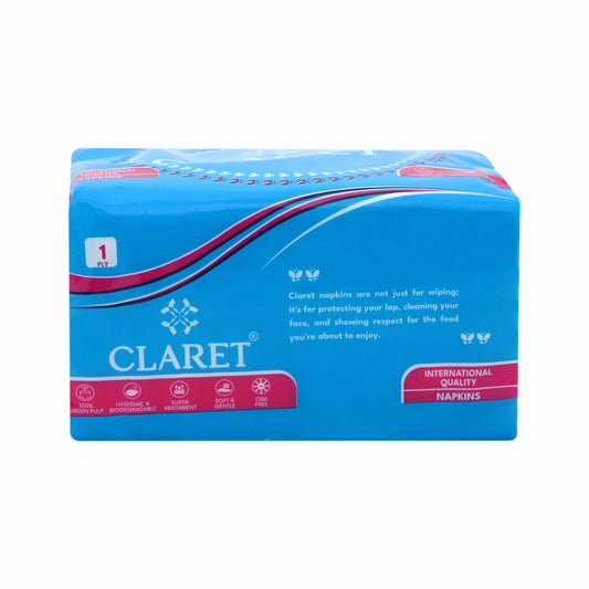 Claret Soft Napkin 1 Ply 80 Pulls - 27 x 30cm