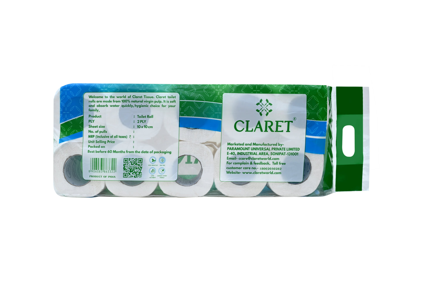 Claret Toilet Rolls 10 in 1 Combo 2 Ply 180 Pulls