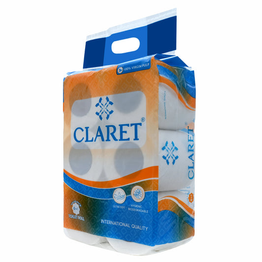 Claret Toilet Rolls 6 in 1 Combo 2 Ply 200 Pulls