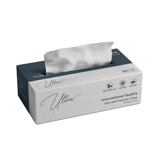 Claret Ultra Premium 3 Ply Facial Tissue 75 Pulls (Assorted)