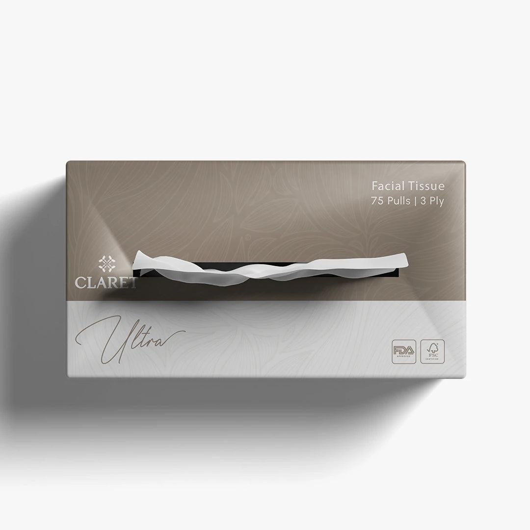 Claret Ultra Premium 3 Ply Facial Tissue 75 Pulls (Assorted)