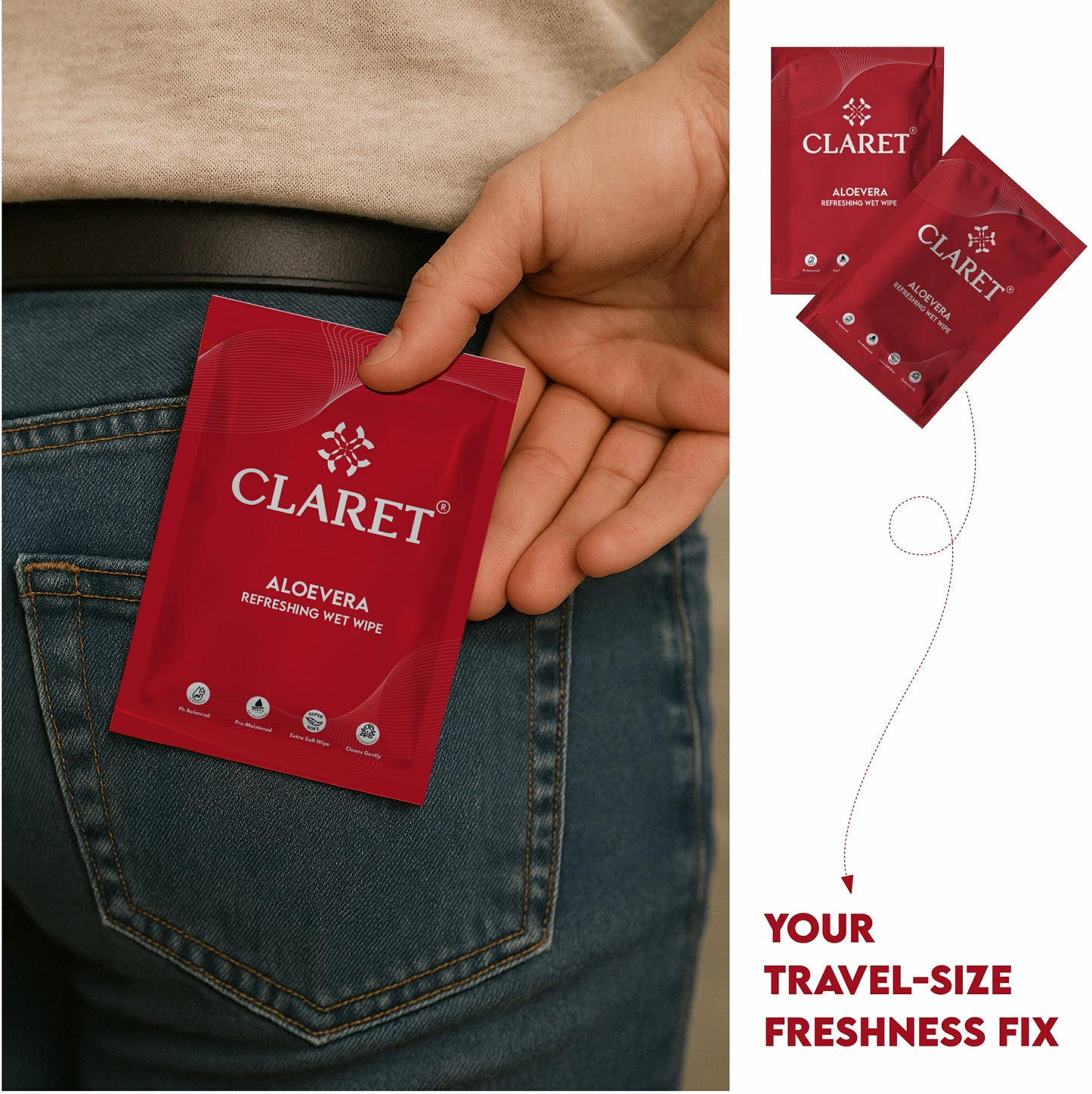 Claret Wet Wipes 1 Ply