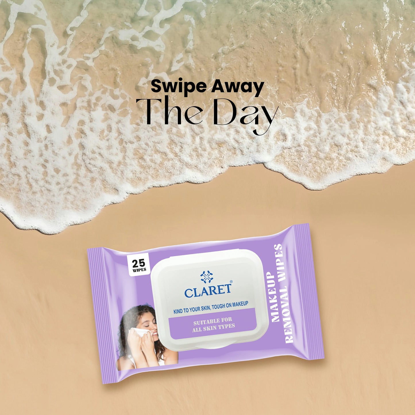 Claret Gentle Makeup Removal Wet Wipes | 25 Wipes