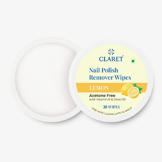 Claret Nail Polish Remover Wipes Combo | Lemon and Rose | 30 Wipes