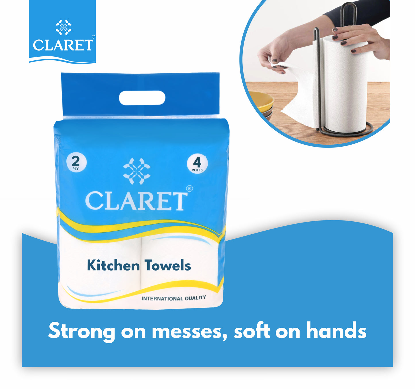 Claret Kitchen Towel Roll - 60 Pulls Per Roll