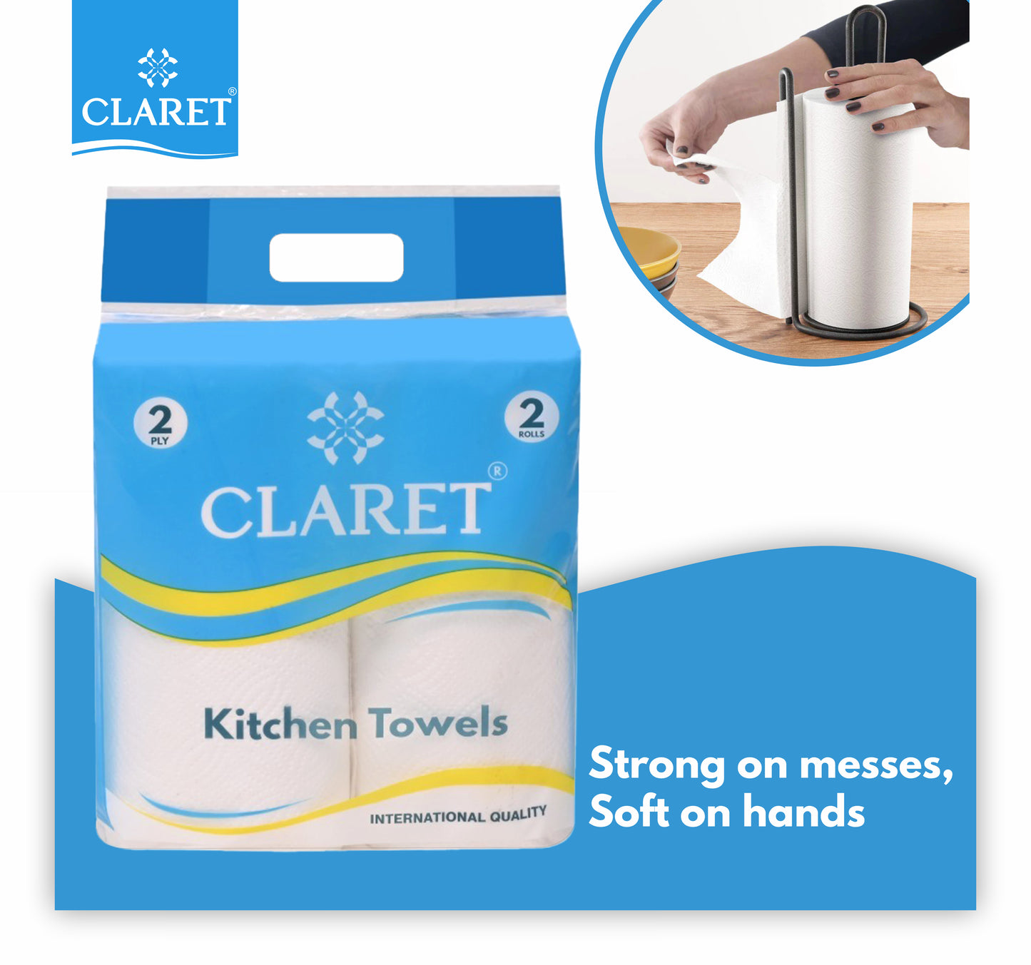 Claret Kitchen Towel Roll - 60 Pulls Per Roll