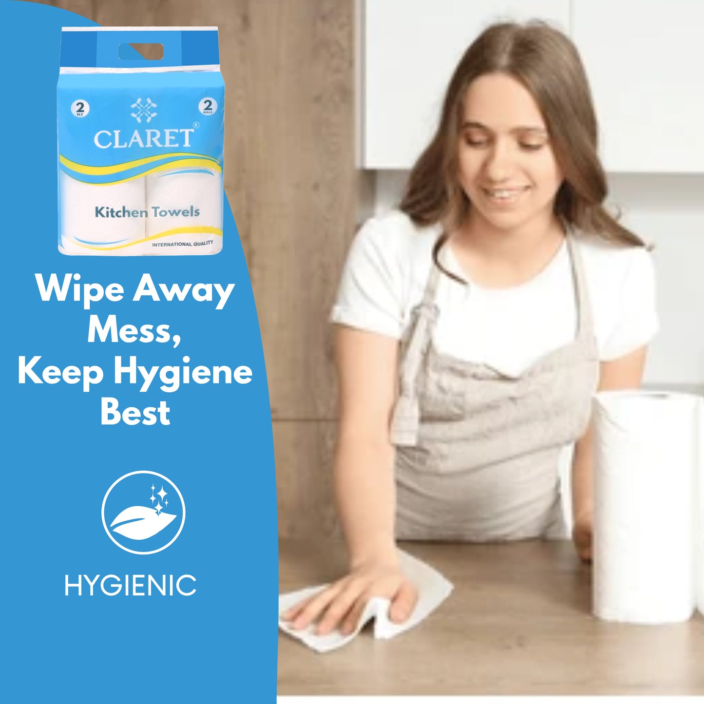 Claret Kitchen Towel Roll - 60 Pulls Per Roll