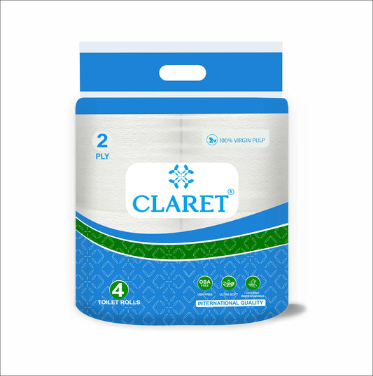 Claret Toilet Rolls 4 in 1 Combo 2 Ply 300 Pulls