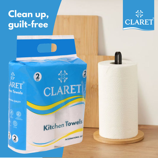 Claret Kitchen Towel 2 in 1 Combo 2 Ply 60 x 2 Pulls