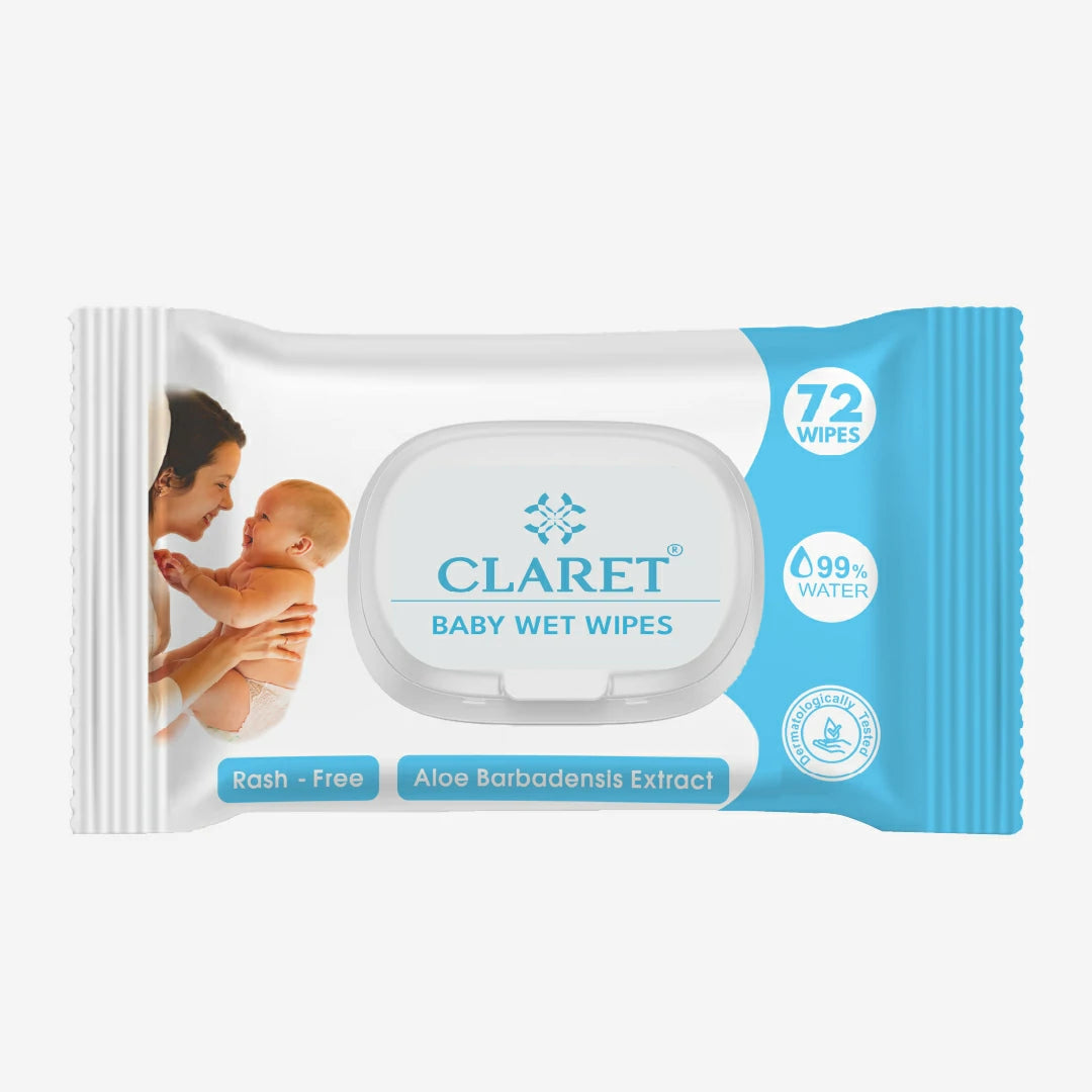 Claret Baby Wet Wipes 1 Ply