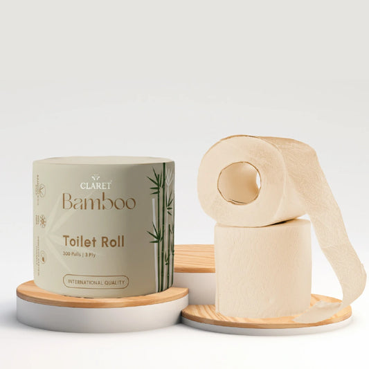 Claret Bamboo Single Toilet Roll 3 Ply 300 Pulls