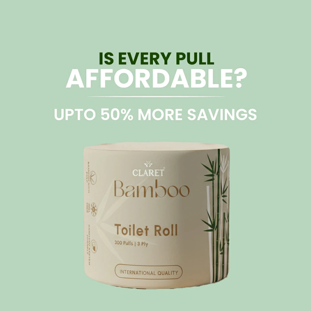 Claret Bamboo Single Toilet Roll 3 Ply 300 Pulls