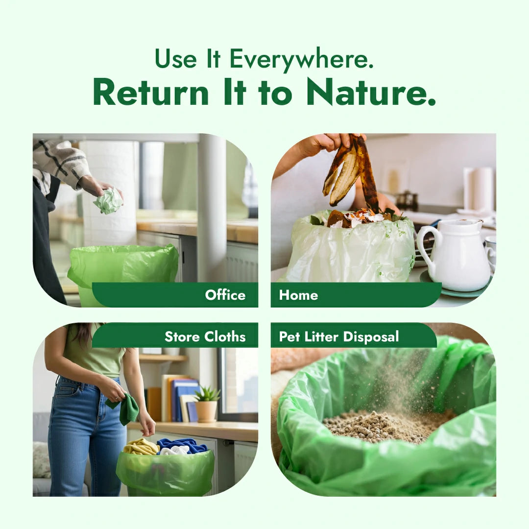 Claret Compostable Garbage Bags | Medium | 19 x 21 Inch