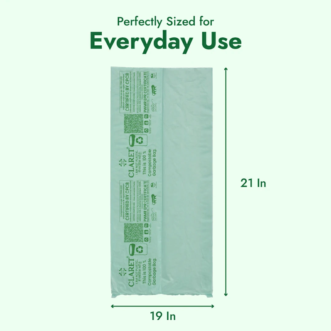 Claret Compostable Garbage Bags | Medium | 19 x 21 Inch