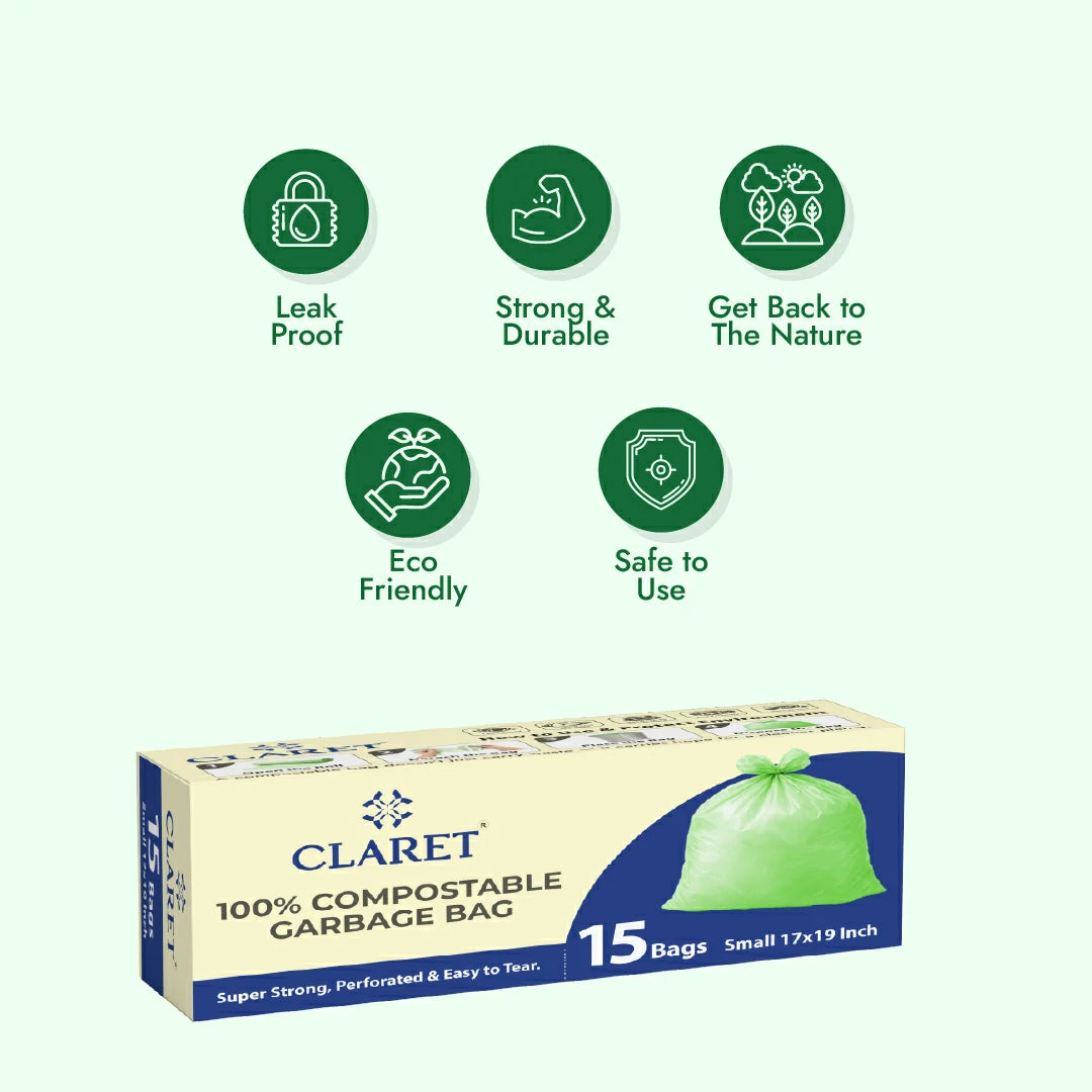 Claret Compostable Garbage Bags | Small | 17 x 19 Inch