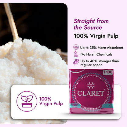 Claret Soft Napkin 1 Ply 100 Pulls - 27 x 30cm