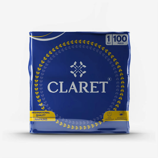 Claret Soft Napkin 1 Ply 100 Pulls - 30 x 30cm