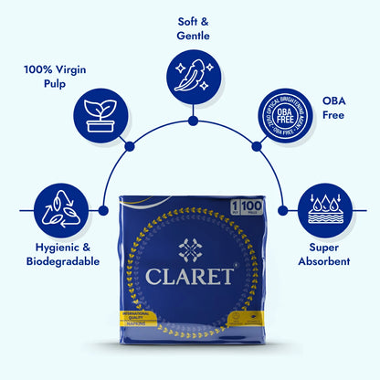 Claret Soft Napkin 1 Ply 100 Pulls - 30 x 30cm