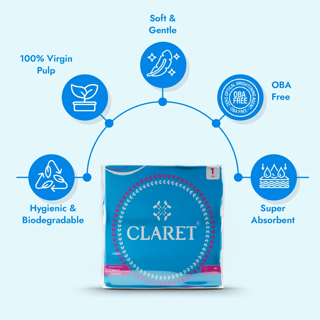 Claret Soft Napkin 1 Ply 80 Pulls - 27 x 30cm