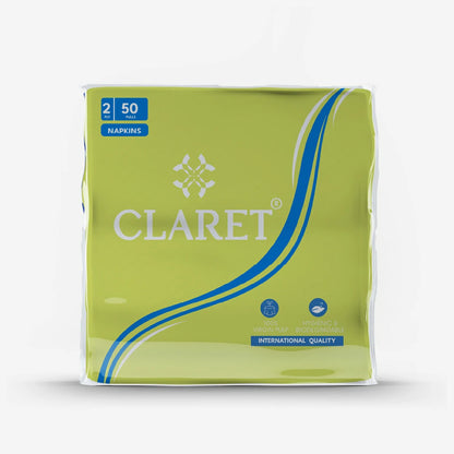 Claret Soft Napkin Plain 2 Ply 50 Pulls - 33 x 33cm