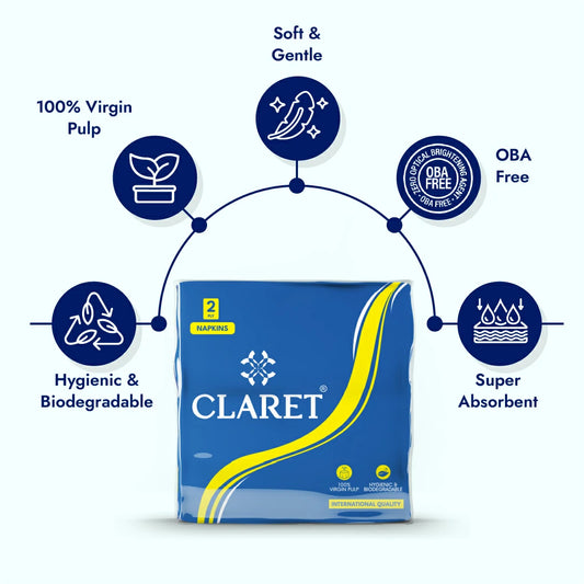 Claret Soft Napkin Plain 2 Ply 50 Pulls - 40 x 40cm